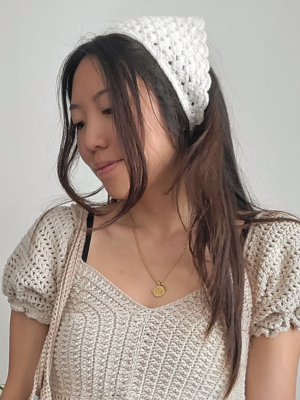 White Bandana - No-Tie Elastic Style